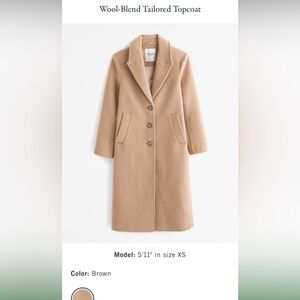 Abercrombie & Fitch Wool-Blend Tailored Topcoat - Brown